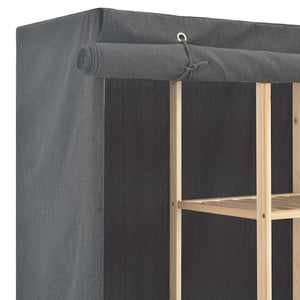 Ντουλάπα Γκρι 173 x 40 x 170 εκ. Υφασμάτινη - PAKOBAZAAR