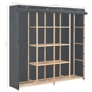 Ντουλάπα Γκρι 173 x 40 x 170 εκ. Υφασμάτινη - PAKOBAZAAR