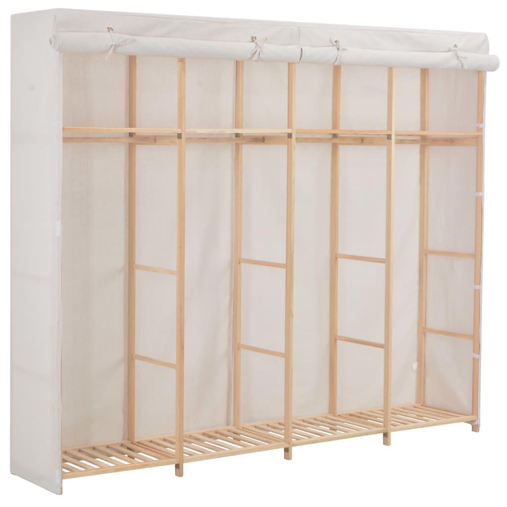 Ντουλάπα Λευκή 200 x 40 x 170 εκ. Υφασμάτινη - PAKOBAZAAR