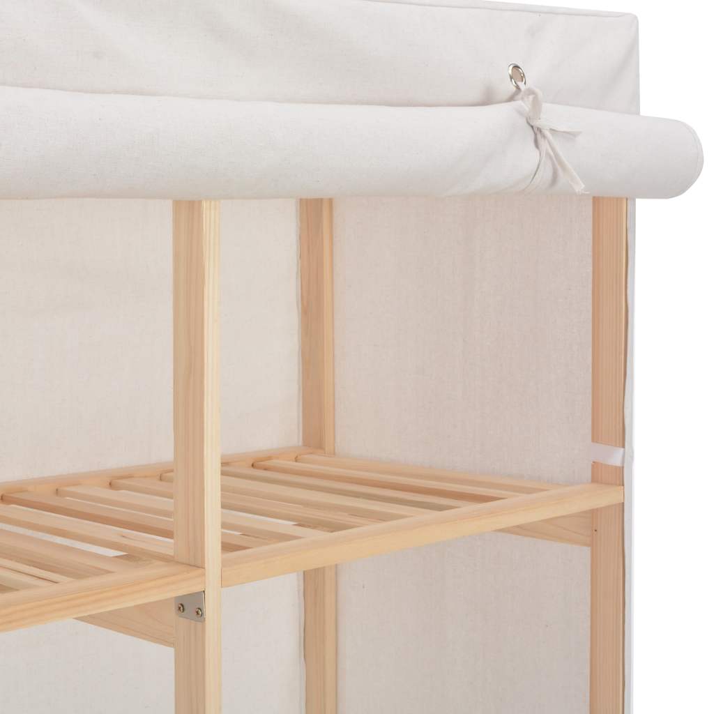 Ντουλάπα Λευκή 200 x 40 x 170 εκ. Υφασμάτινη - PAKOBAZAAR