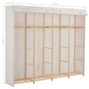 Ντουλάπα Λευκή 200 x 40 x 170 εκ. Υφασμάτινη - PAKOBAZAAR
