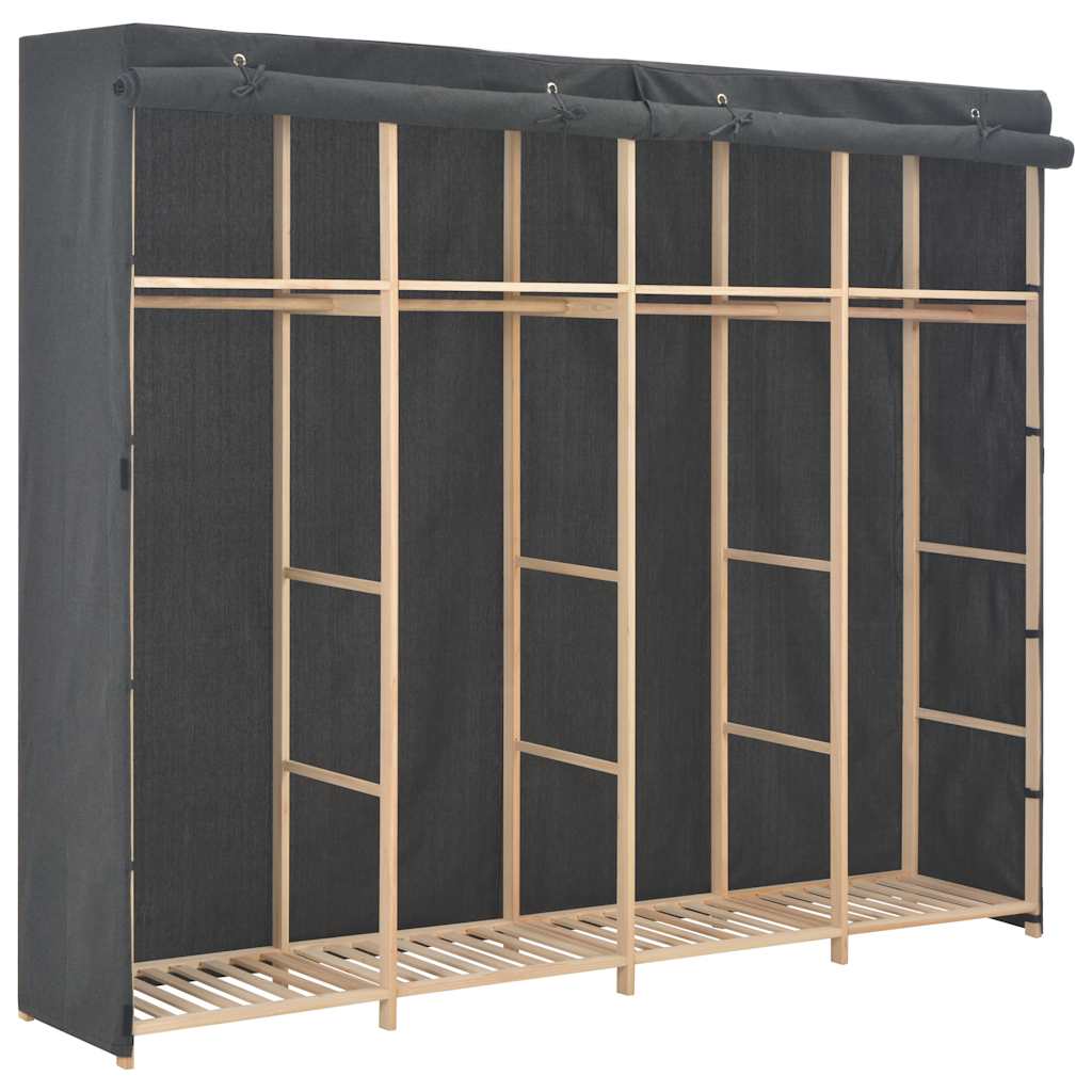 Ντουλάπα Γκρι 200 x 40 x 170 εκ. Υφασμάτινη - PAKOBAZAAR