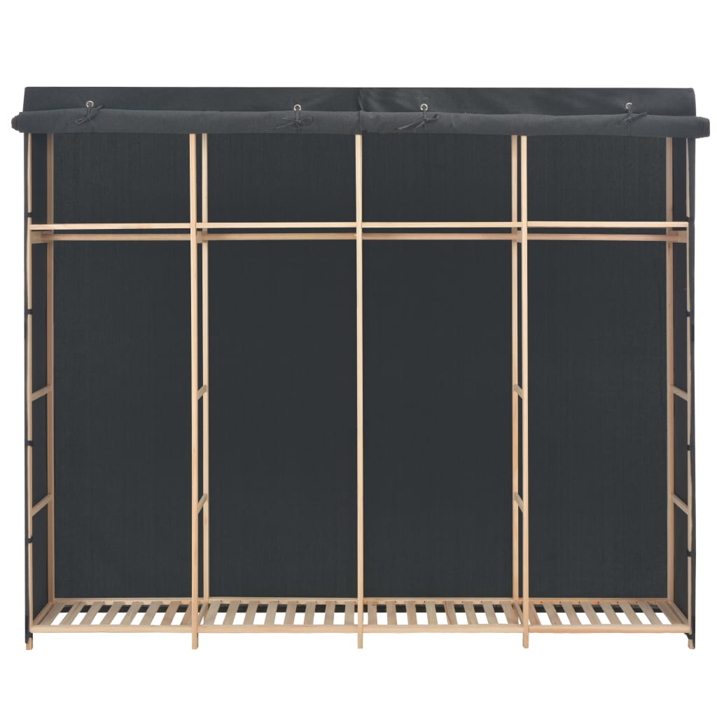 Ντουλάπα Γκρι 200 x 40 x 170 εκ. Υφασμάτινη - PAKOBAZAAR