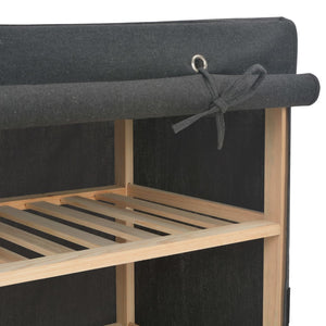 Ντουλάπα Γκρι 200 x 40 x 170 εκ. Υφασμάτινη - PAKOBAZAAR