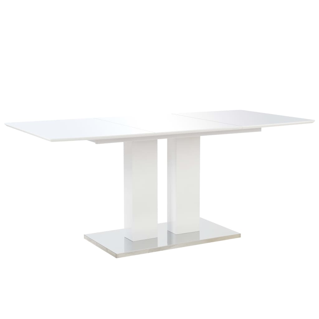 Τραπεζαρία Γυαλιστερή Λευκή 180 x 90 x 76 εκ. από MDF - Pakobazaar
