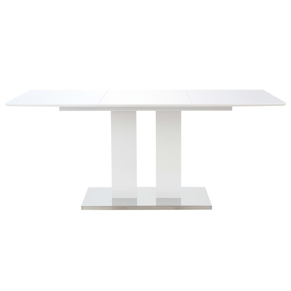 Τραπεζαρία Γυαλιστερή Λευκή 180 x 90 x 76 εκ. από MDF - Pakobazaar