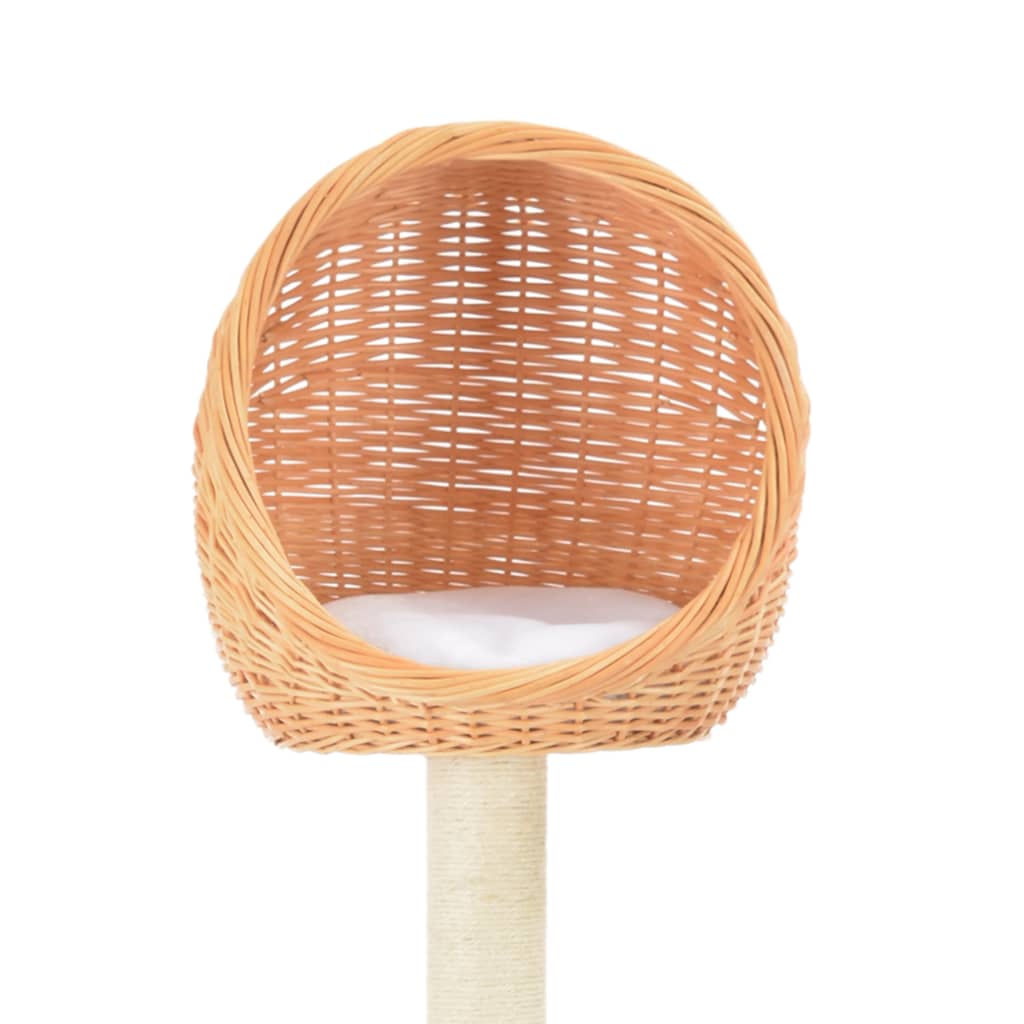 Γατόδεντρο από Ξύλο Ιτιάς με Στύλο Ξυσίματος από Σχοινί Σιζάλ - PAKOBAZAAR