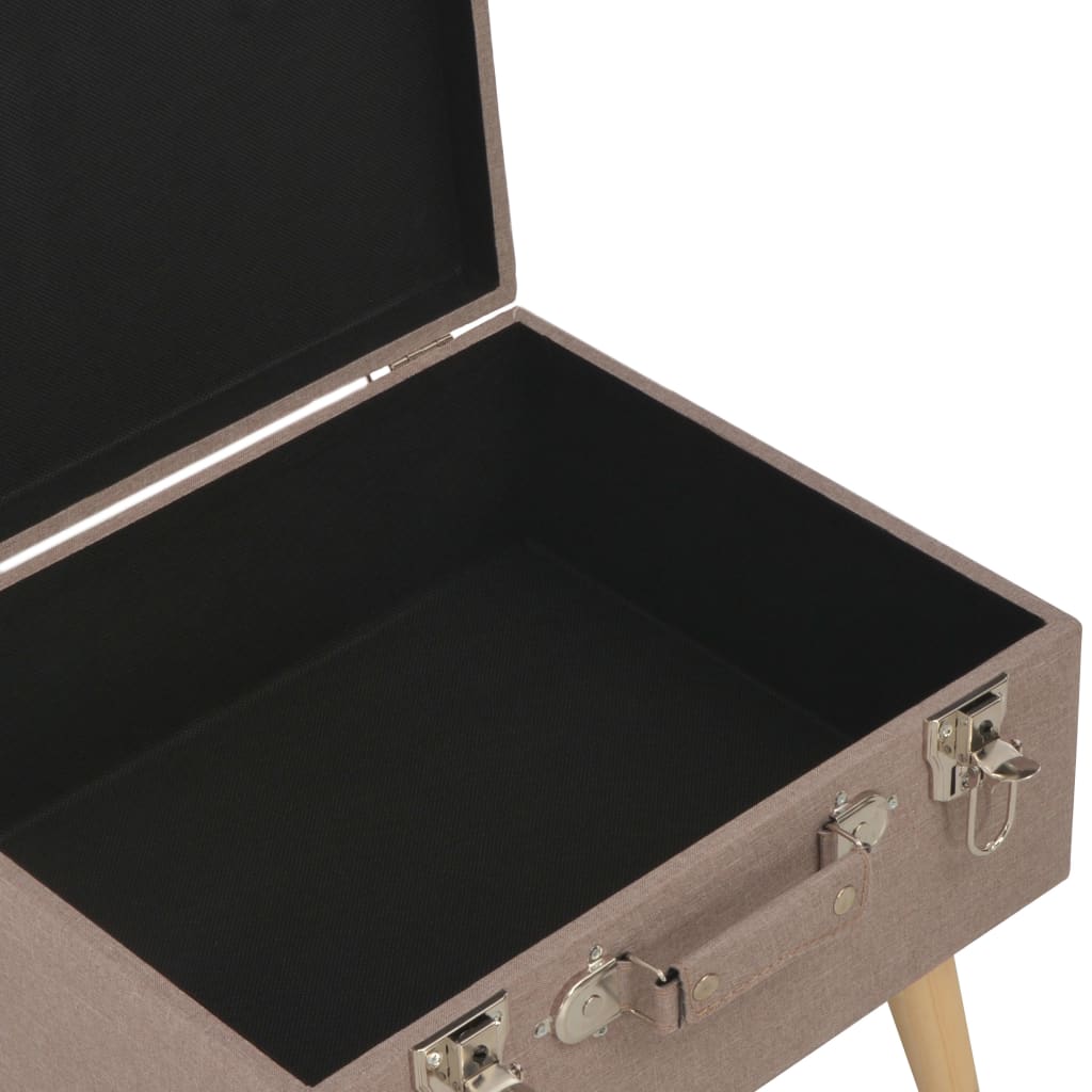 Σκαμπό με Αποθηκευτικό Χώρο Καφέ 40 εκ. Υφασμάτινο - PAKOBAZAAR