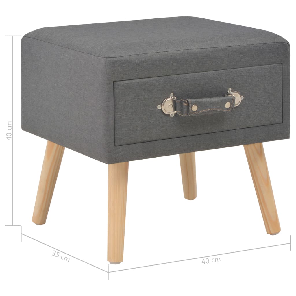 Κομοδίνο Σκούρο Γκρι 40 x 35 x 40 εκ. Υφασμάτινο - PAKOBAZAAR