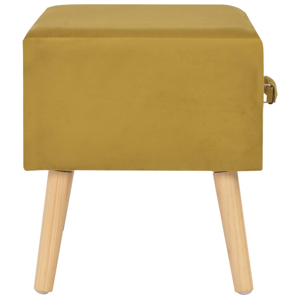 Κομοδίνο Μουσταρδί 40 x 35 x 40 εκ. Βελούδινο - PAKOBAZAAR