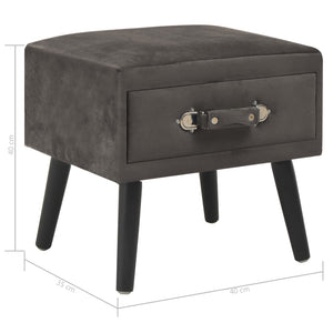 Κομοδίνο Γκρι 40 x 35 x 40 εκ. Βελούδινο - PAKOBAZAAR