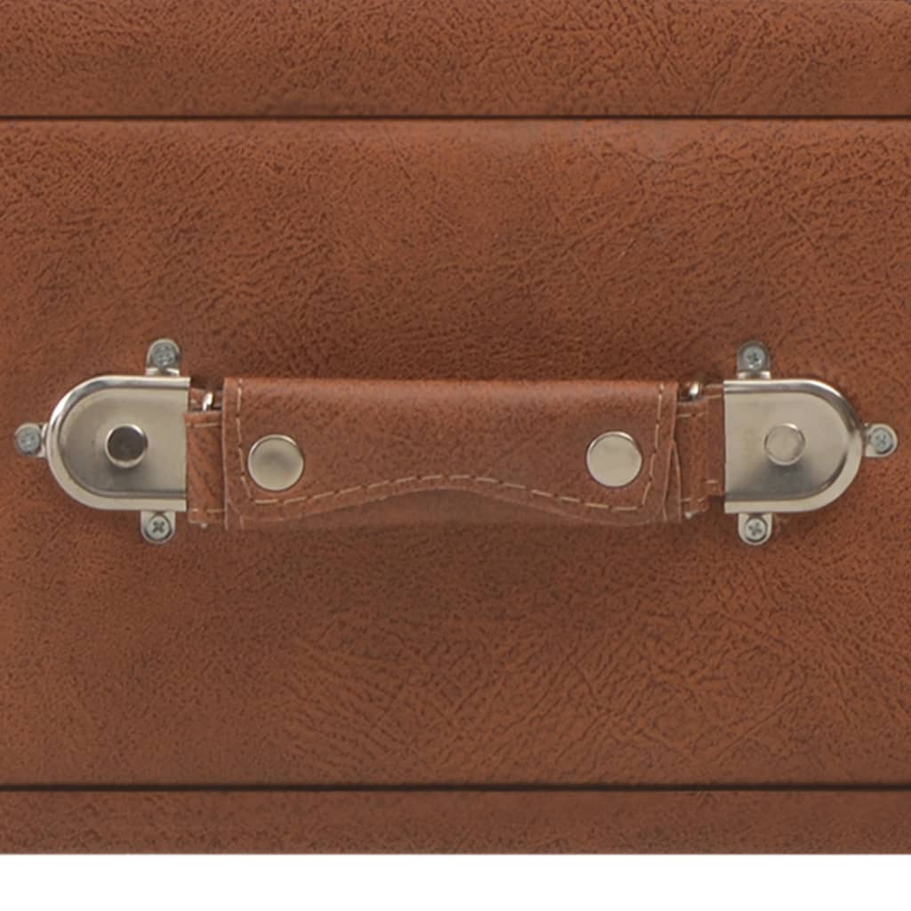 Τραπεζάκι Σαλονιού Καφέ 80 x 40 x 46 εκ. από Συνθετικό Δέρμα - PAKOBAZAAR