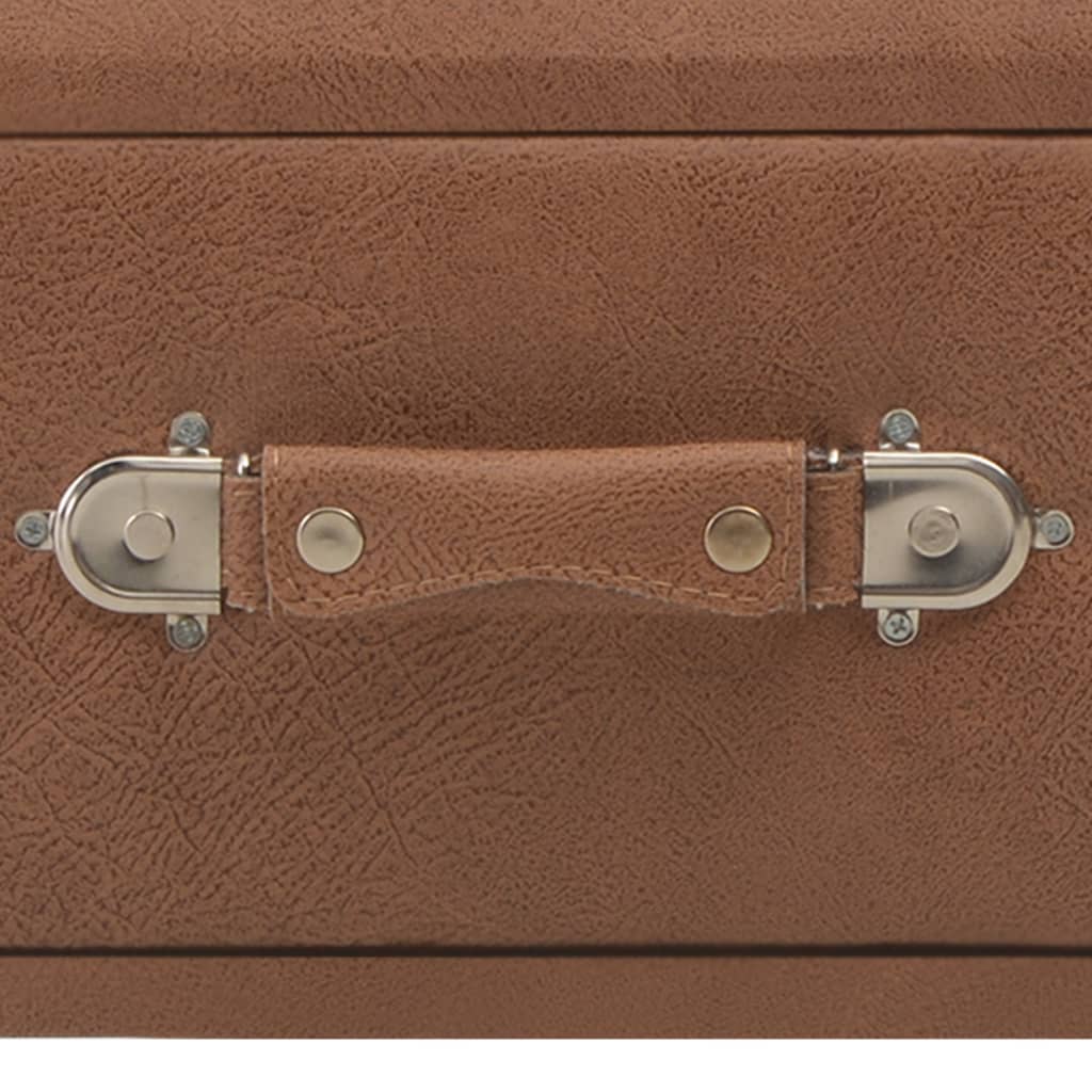 Τραπεζάκι Σαλονιού Σκούρο Καφέ 80 x 40 x 46 εκ. Συνθετικό Δέρμα - Pakobazaar