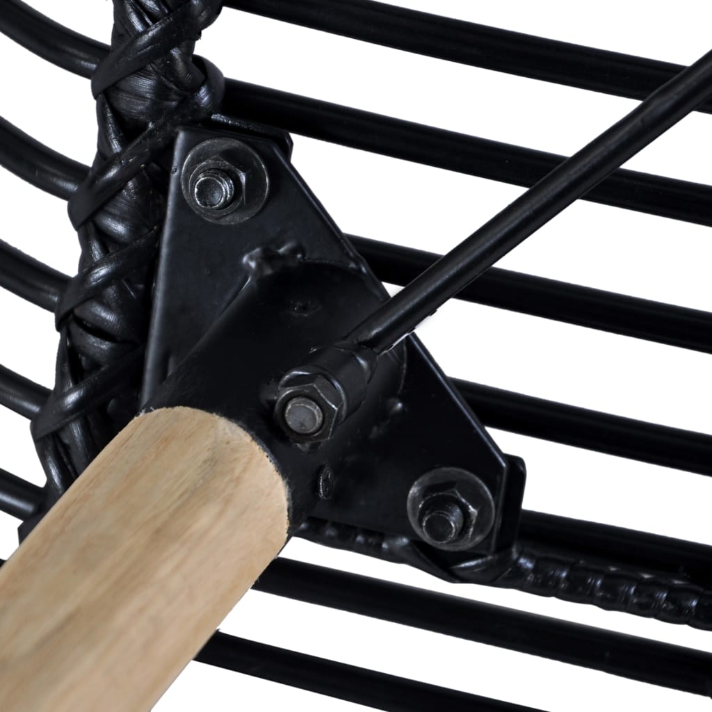 Καρέκλες Τραπεζαρίας 6 τεμ. Μαύρες από Γνήσιο Ρατάν - PAKOBAZAAR