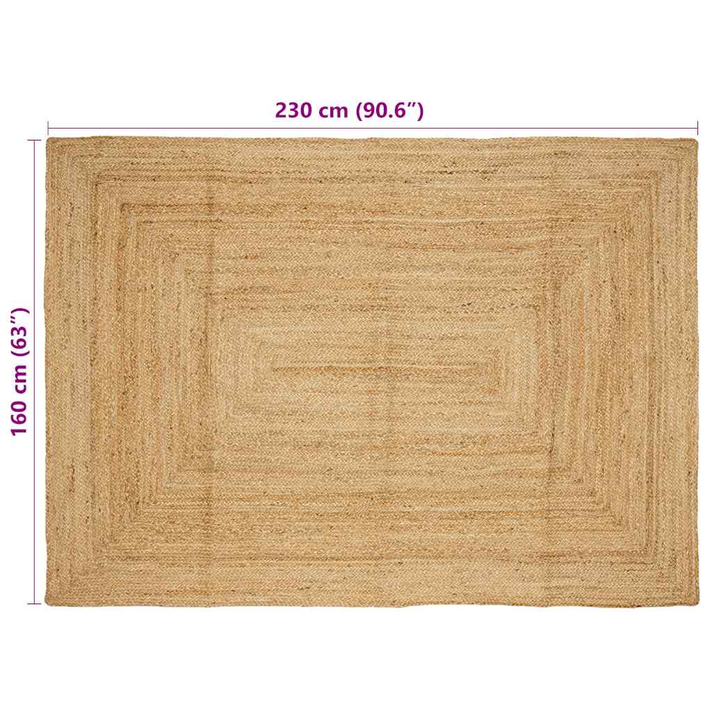 Χαλί Χειροποίητο Φυσικό Χρώμα 160 x 230 εκ. από Γιούτα - PAKOBAZAAR