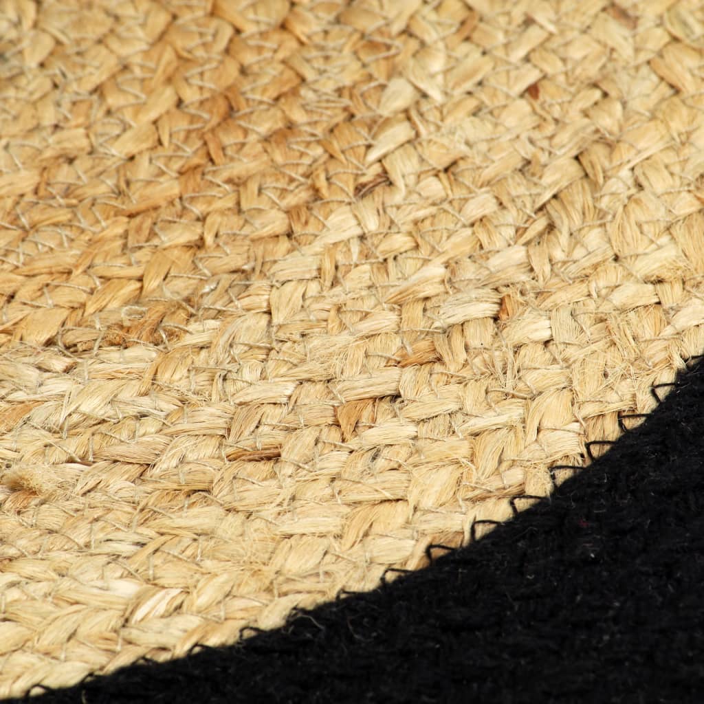 Σουπλά Στρογγυλά 4 τεμ. Φυσικό/Μαύρο 38 εκ. από Γιούτα/Βαμβάκι - Pakobazaar