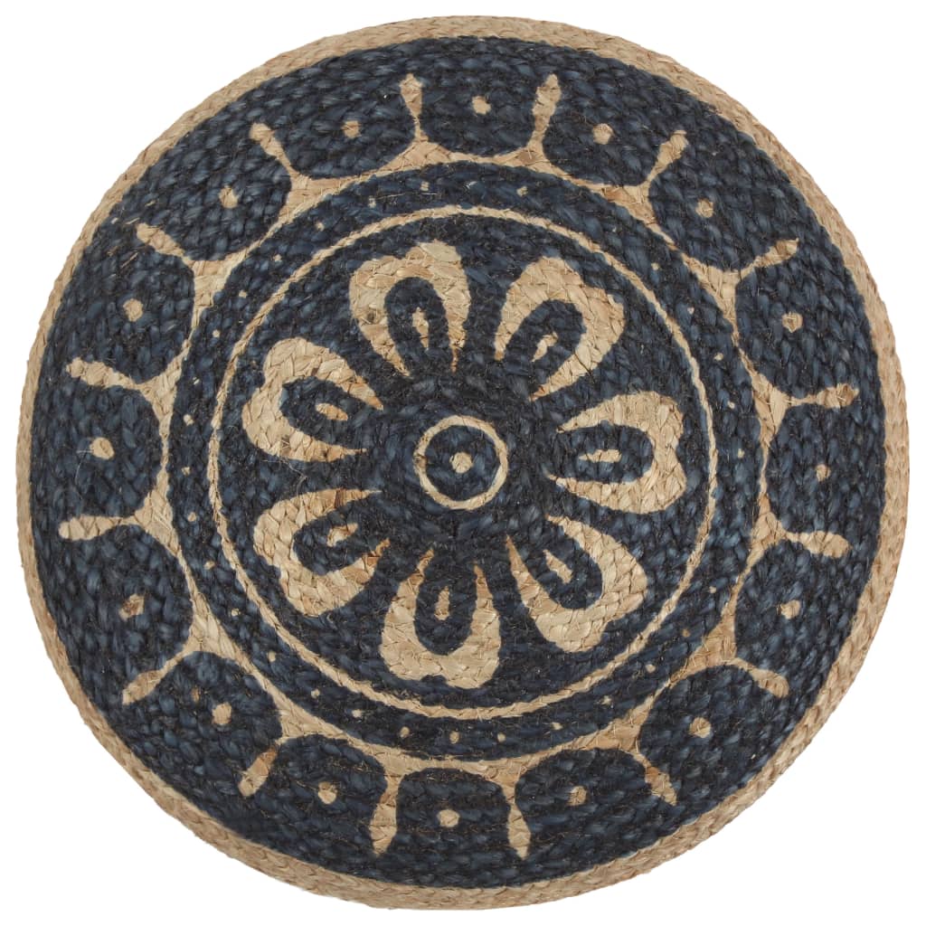 Πουφ Χειροποίητο Μπλε 45 x 30 εκ. από Γιούτα - PAKOBAZAAR