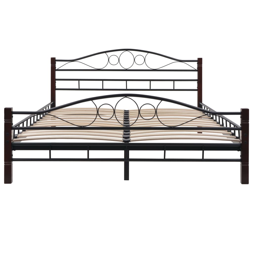 275847  Bed with Mattress Black Metal 140x200 cm(246741+241403)
