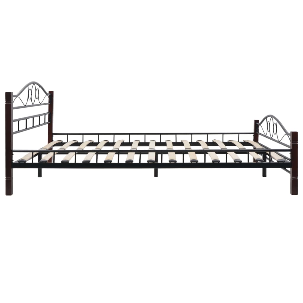 275847  Bed with Mattress Black Metal 140x200 cm(246741+241403)