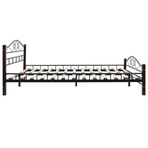 275847  Bed with Mattress Black Metal 140x200 cm(246741+241403)
