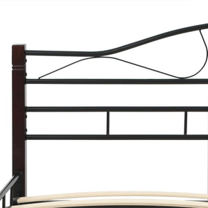 275847  Bed with Mattress Black Metal 140x200 cm(246741+241403)