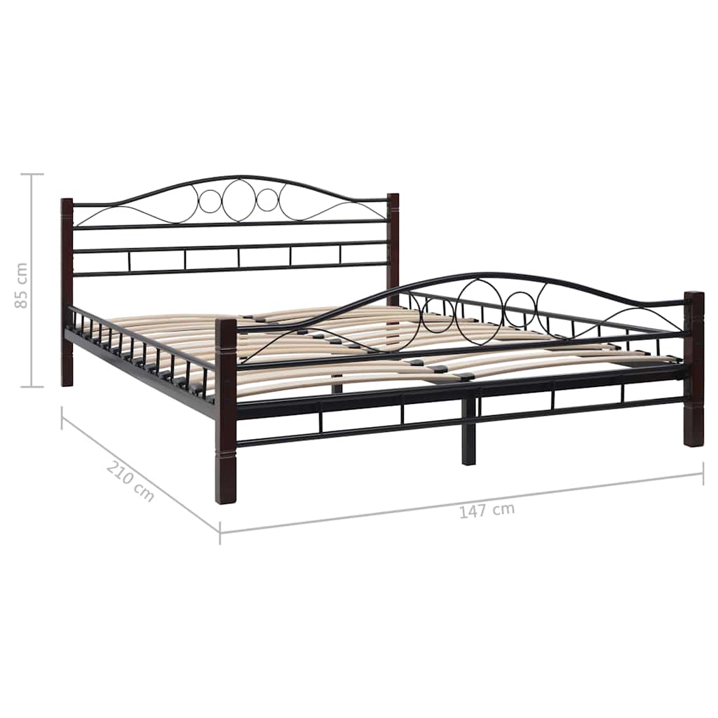275847  Bed with Mattress Black Metal 140x200 cm(246741+241403)
