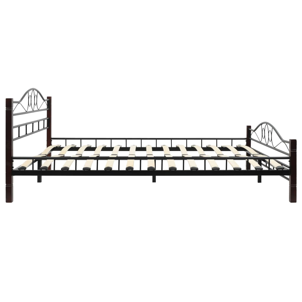 275848  Bed with Mattress Black Metal 160x200 cm(246742+241404)
