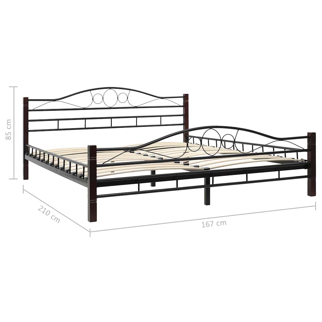 275848  Bed with Mattress Black Metal 160x200 cm(246742+241404)
