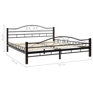 275848  Bed with Mattress Black Metal 160x200 cm(246742+241404)