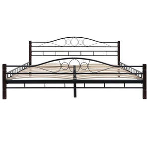 275849  Bed with Mattress Black Metal 180x200 cm(246743+241405)