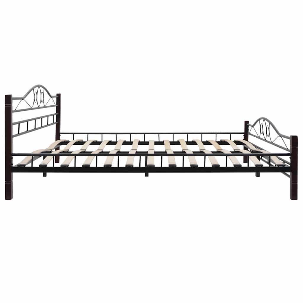 275849  Bed with Mattress Black Metal 180x200 cm(246743+241405)