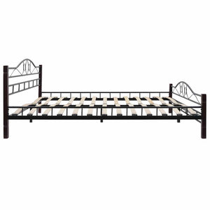 275849  Bed with Mattress Black Metal 180x200 cm(246743+241405)