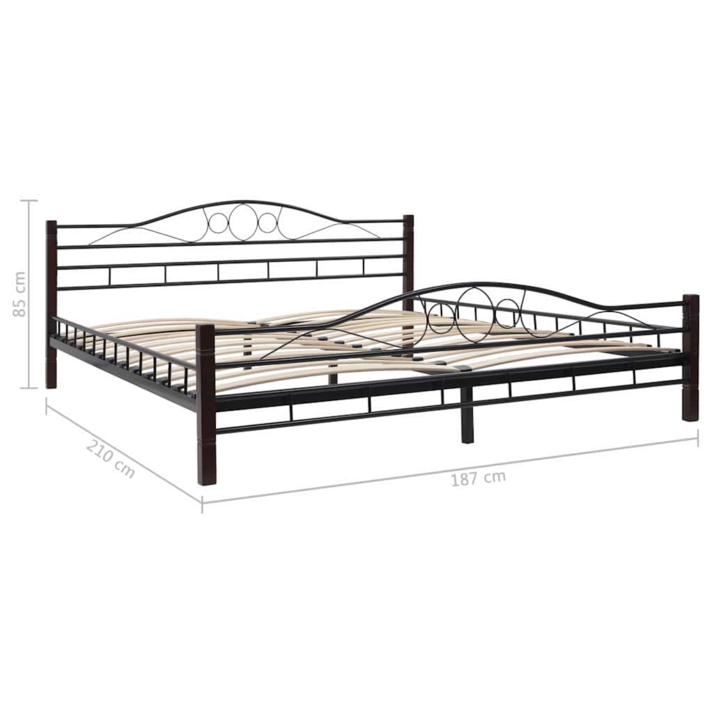 275849  Bed with Mattress Black Metal 180x200 cm(246743+241405)