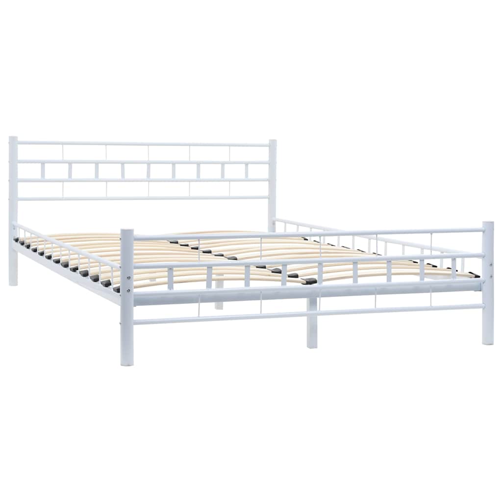 275850  Bed with Mattress White Metal 140x200 cm(246744+241403)