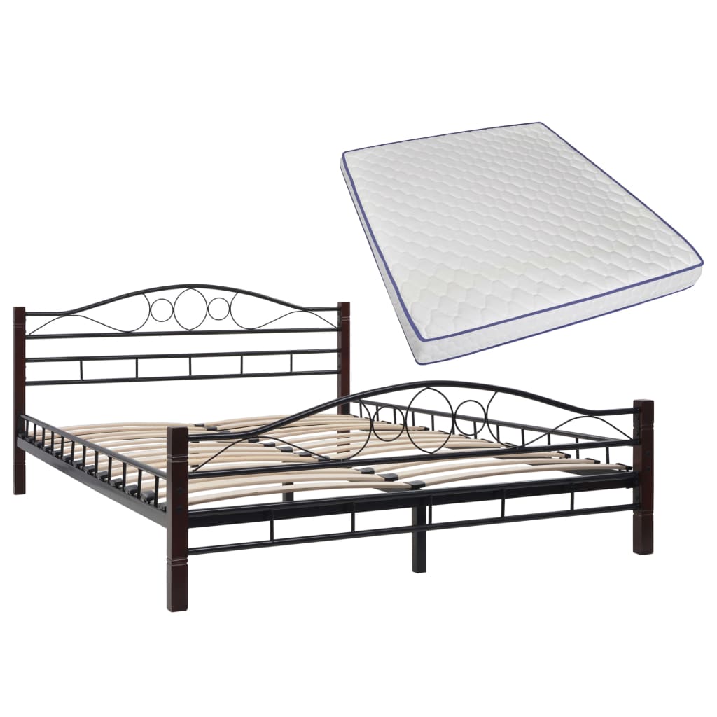 275857  Bed with Memory Foam Mattress Metal 140x200 cm(246741+241074)