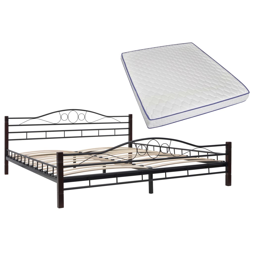275859  Bed with Memory Foam Mattress Metal 180x200 cm(246743+241076)