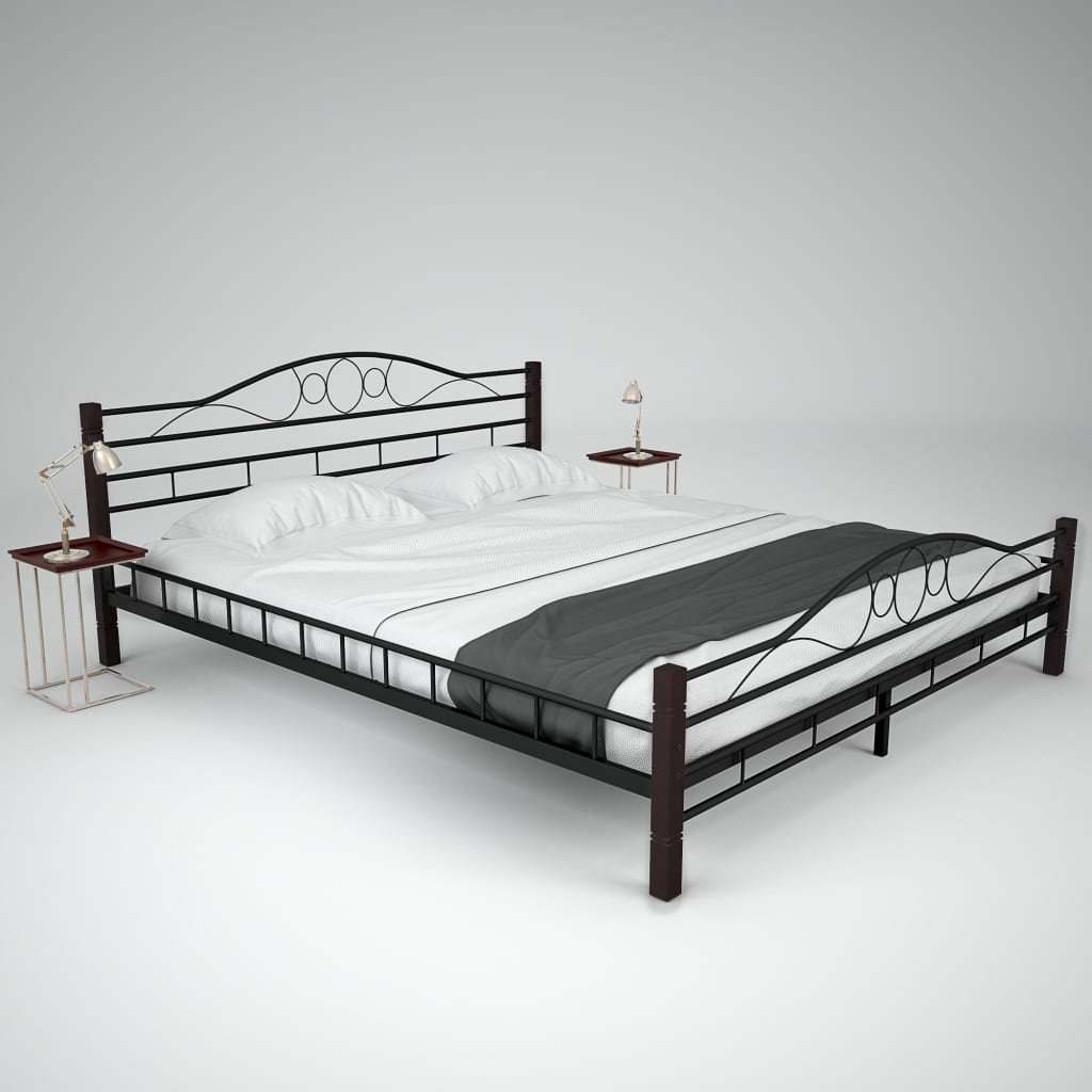 275859  Bed with Memory Foam Mattress Metal 180x200 cm(246743+241076)