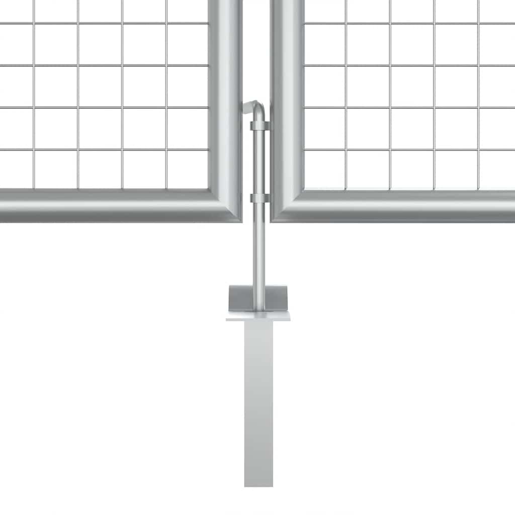 Πόρτα Κήπου Ασημί 400x125 εκ. από Γαλβανισμένο Ατσάλι - PAKOBAZAAR