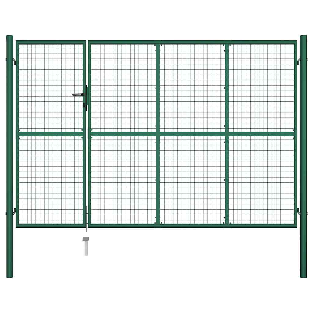 Πόρτα Κήπου Πράσινη 350x200 εκ. από Ατσάλι - Pakobazaar