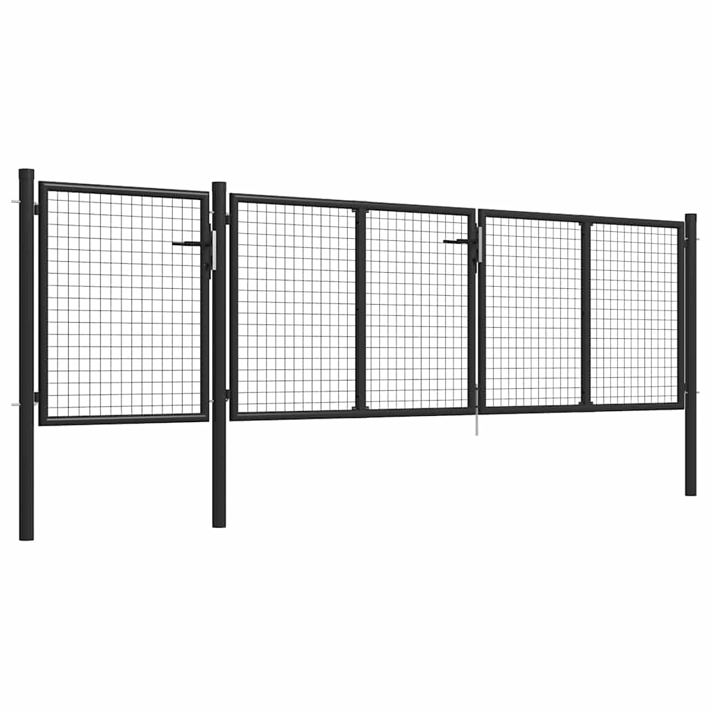 Πόρτα Κήπου Ανθρακί 400x100 εκ. από Ατσάλι - PAKOBAZAAR