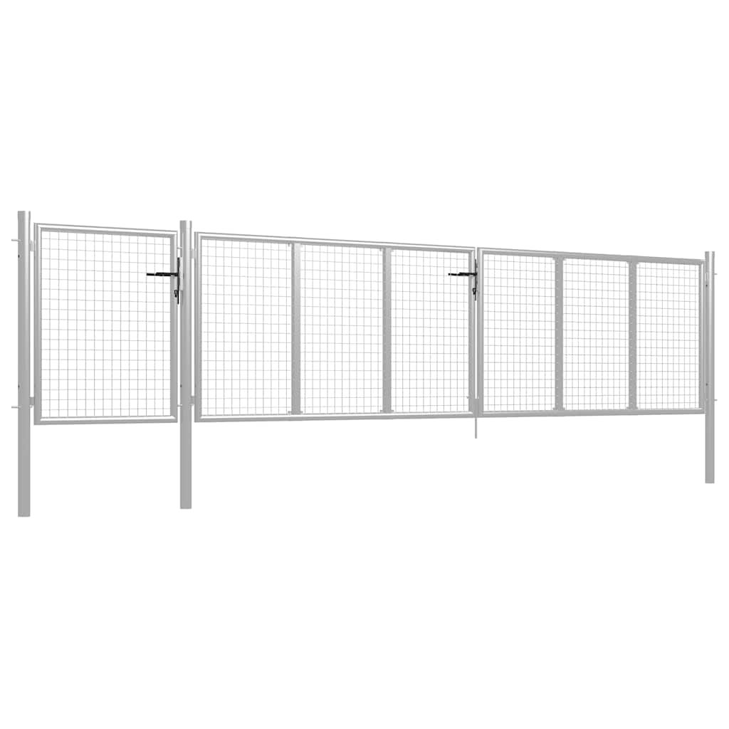 Πόρτα Κήπου Ασημί 500x75 εκ. από Ατσάλι - PAKOBAZAAR