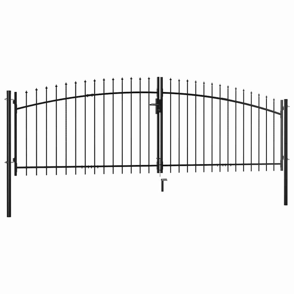 Πόρτα Περίφραξης Διπλή με Λόγχες 400 x 149,5 εκ. - PAKOBAZAAR
