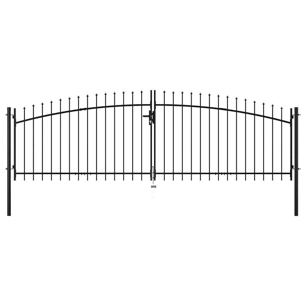 Πόρτα Περίφραξης Διπλή με Λόγχες 400 x 149,5 εκ. - PAKOBAZAAR
