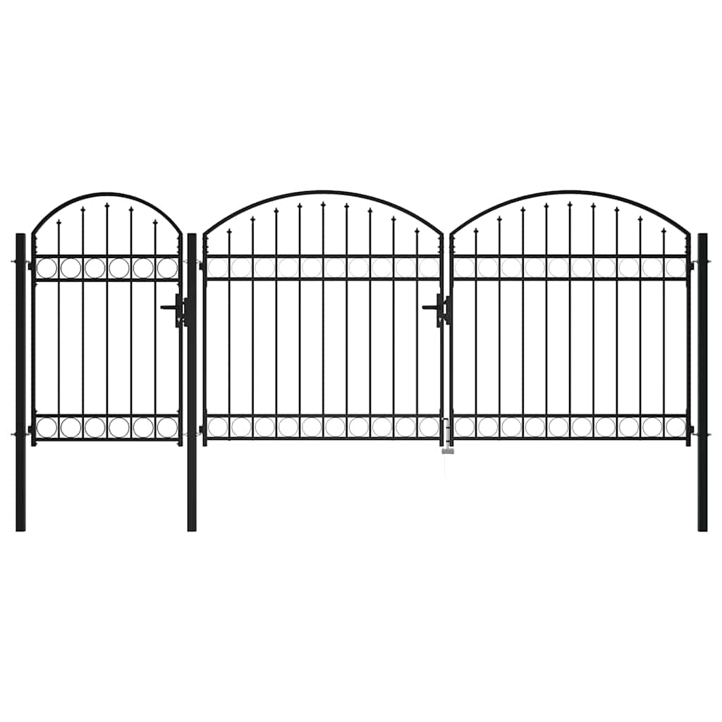 Πύλη Κήπου με Καμπύλη Κορυφή 400 x 175 cm Ατσάλι - PAKOBAZAAR
