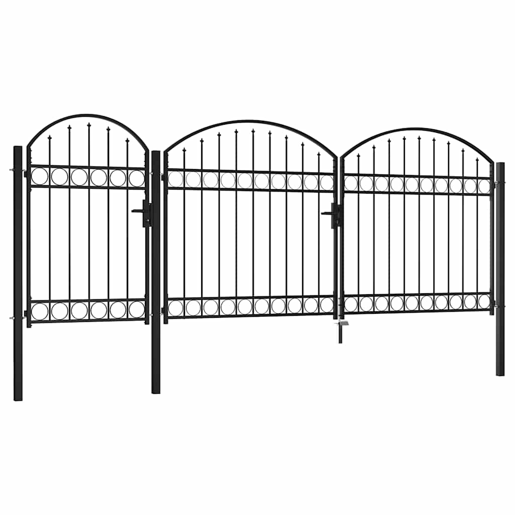 Πύλη Κήπου με Καμπύλη Κορυφή 400 x 175 cm Ατσάλι - PAKOBAZAAR