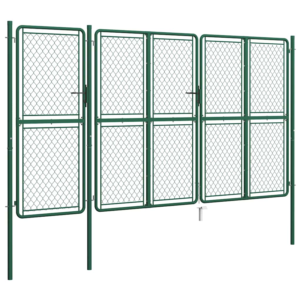 Πόρτα Κήπου Πράσινη 400x200 εκ. από Ατσάλι - Pakobazaar