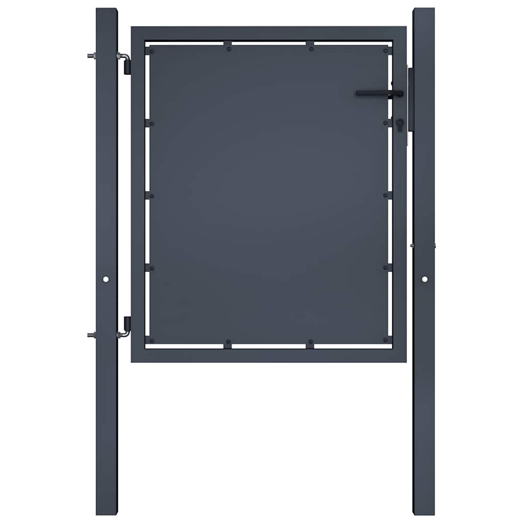 Πόρτα Κήπου Ανθρακί 100x100 εκ. από Ατσάλι - PAKOBAZAAR