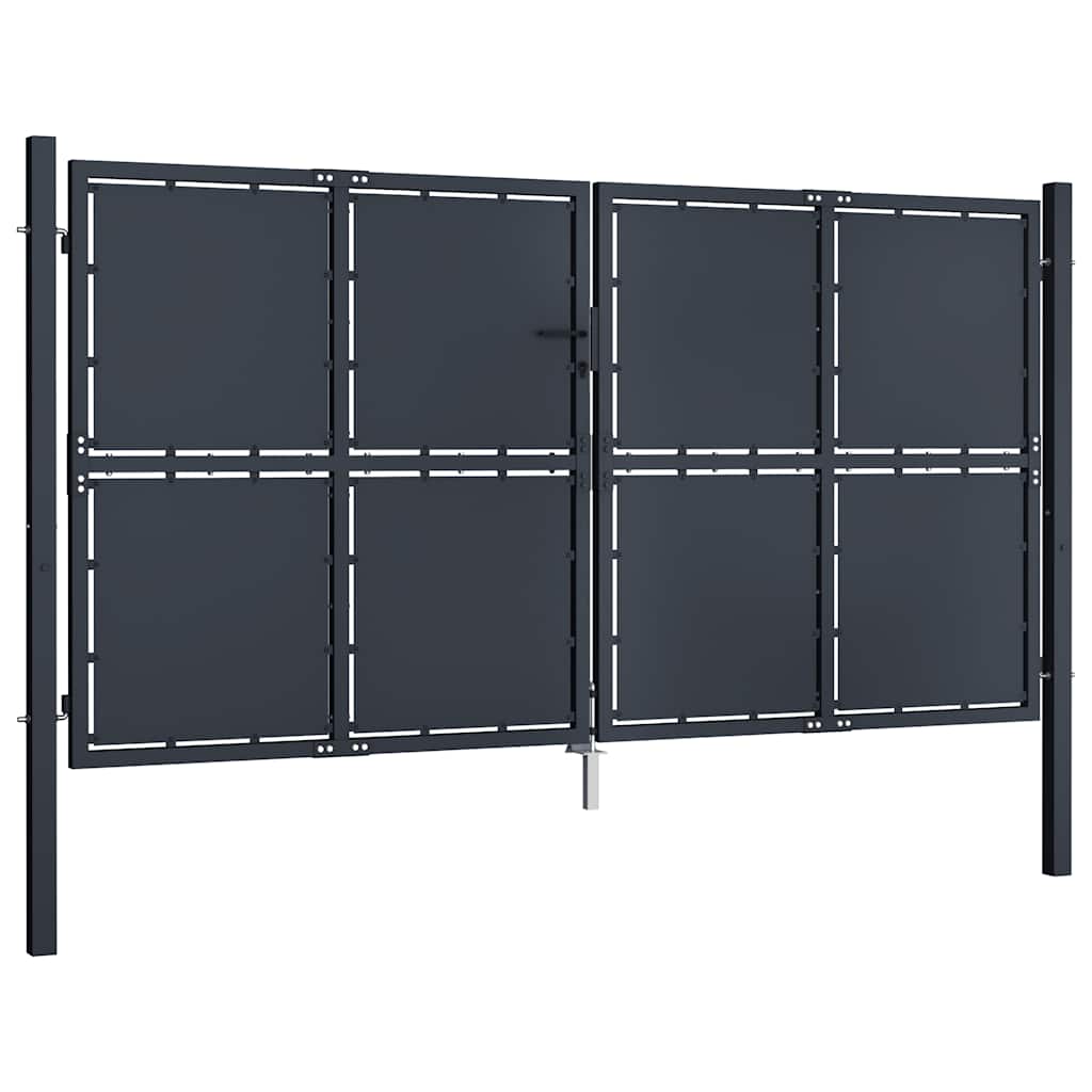 Πόρτα Κήπου Ανθρακί 300x125 εκ. από Ατσάλι - PAKOBAZAAR
