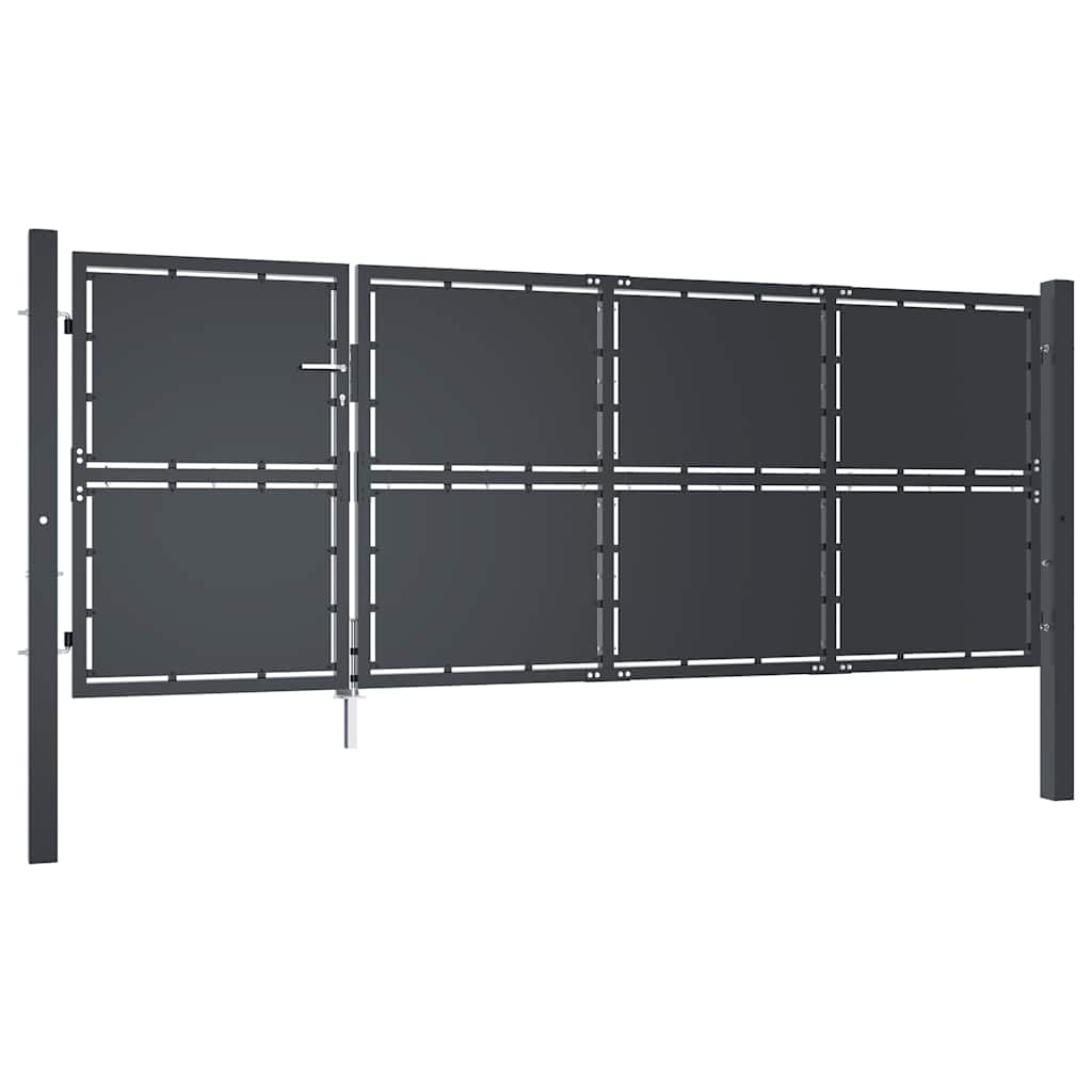 Πόρτα Κήπου Ανθρακί 350x125 εκ. από Ατσάλι - PAKOBAZAAR
