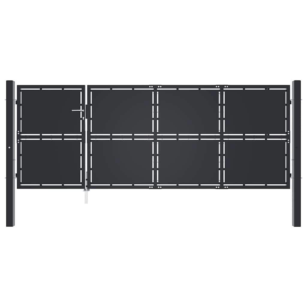 Πόρτα Κήπου Ανθρακί 350x125 εκ. από Ατσάλι - PAKOBAZAAR